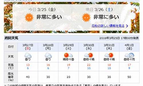 查询日本天气预报一周_日本气象局天气预报